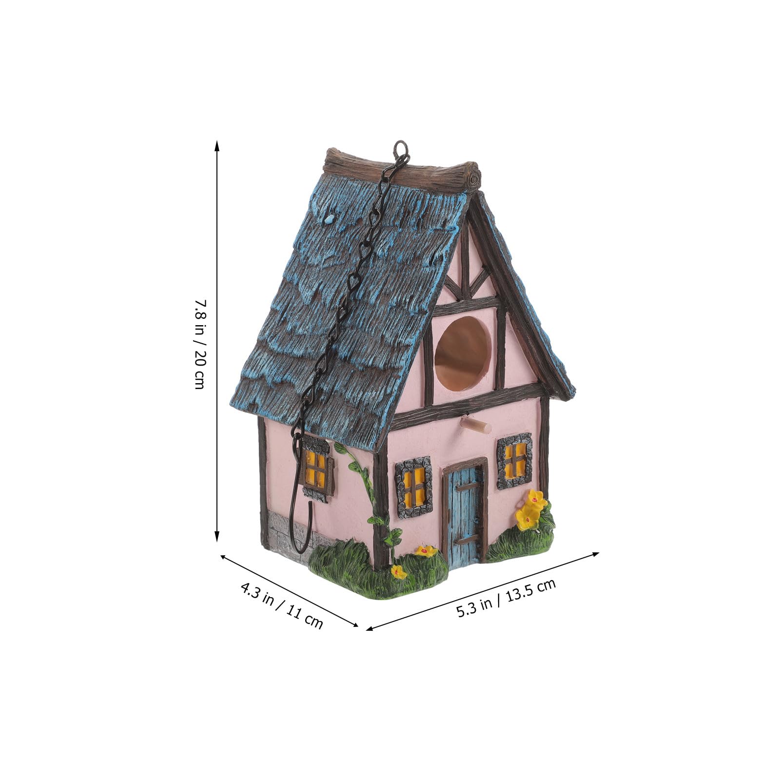 Vogelnistkasten aus Wetterfestem Harz Kleines Vogelhaus zum Aufhängen Parkornament für Garten und Terrasse Leicht und Pflegeleicht Schützender Außenvogel Schlafplatz