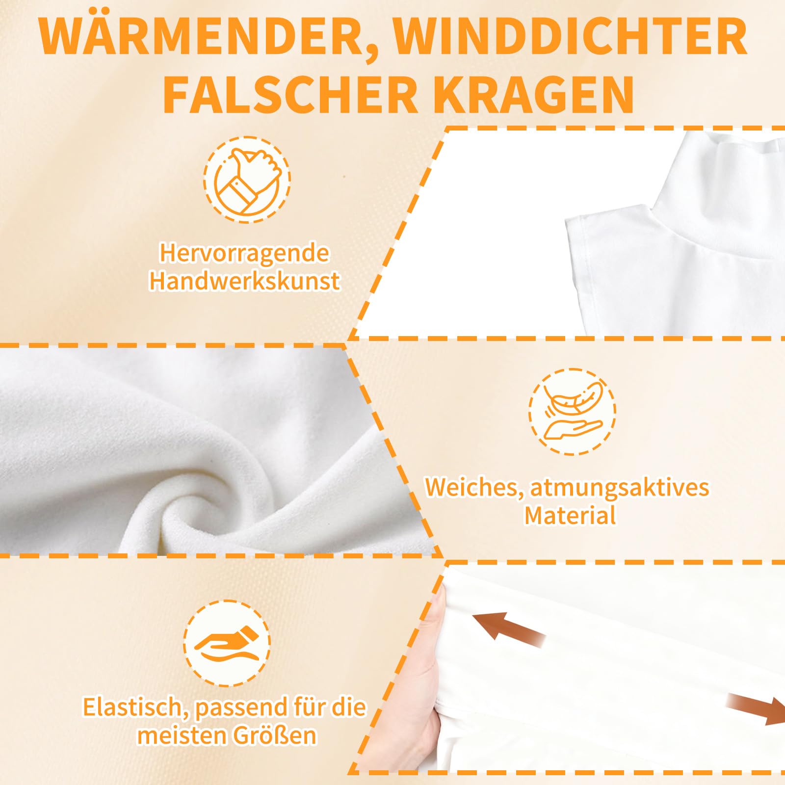 4 Stück Krageneinsatz Damen, Abnehmbare Blusenkragen Einsatz Damen Für Alle Arten Von Kleidung Geeignet