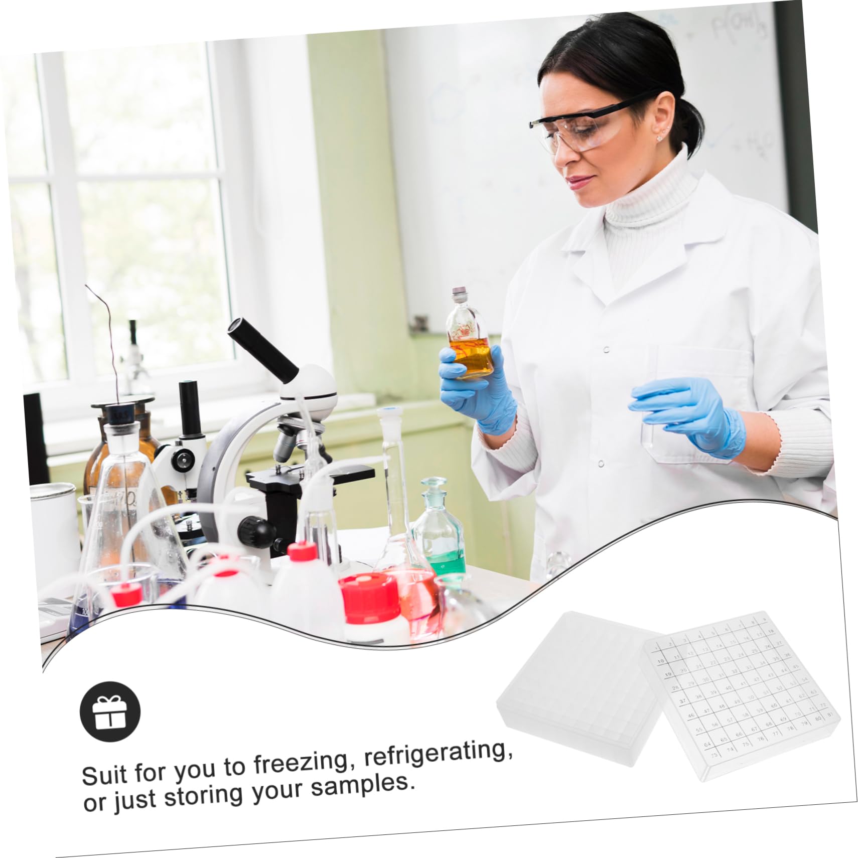 OSOLADY Box Microsmall Tube Rack Small Tube Case Microsmall Tube Holder Freezer Storage Organizer Test Tube Holder Plastic Tube Holder Small Tube Freezer Storage Vial Holder Pp Transparent