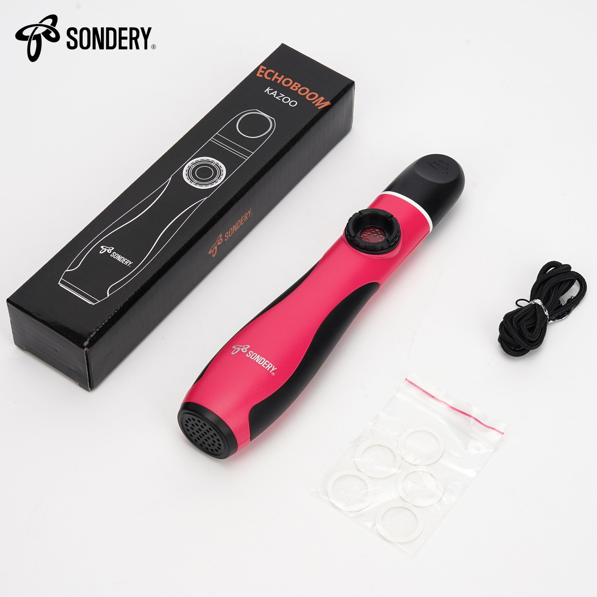 Sondery Instrumento de viento profesional Kazoo de mano bajo Kazoos | Con 5 membranas y cordón, agarre sin esfuerzo y comodidad para todas las edades y es adecuado para muchas ocasiones