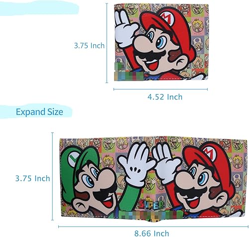 Miniatura 4 de Billetera para niños y niñas, pequeña billetera de cuero plegable para niños, bonita cartera de dibujos animados de anime para adolescentes, B