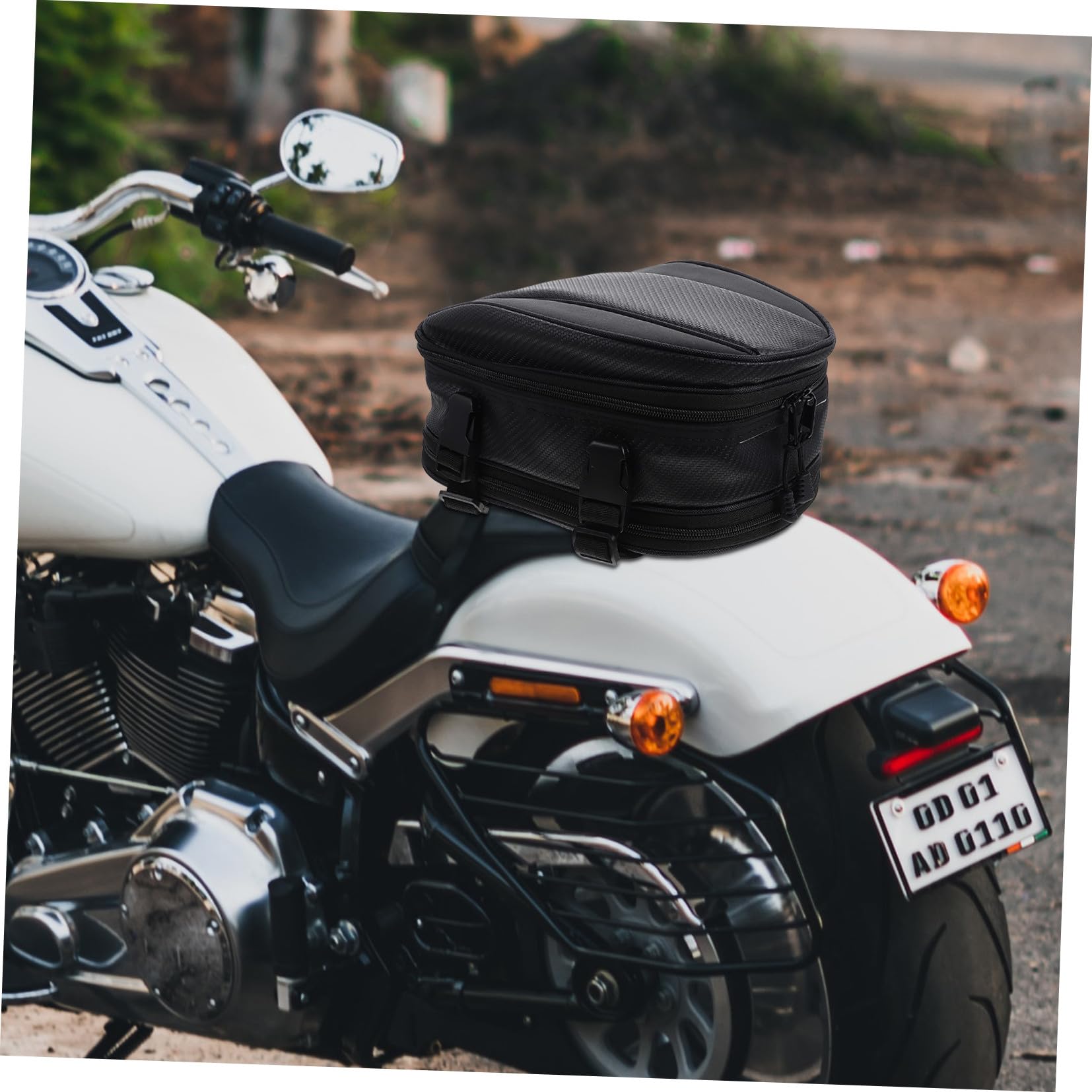 PLAFOPE Oxford Borsa Posteriore Nera in Moto per Casco