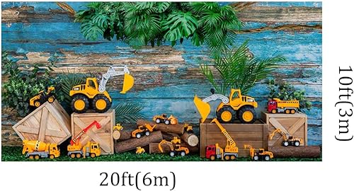 Miniatura 8 de Kate Vehículo de ingeniería de juguete de 7 x 5 pies, decoración de coche, fondo de estudio fotográfico, color azul, primavera, plantas verdes,