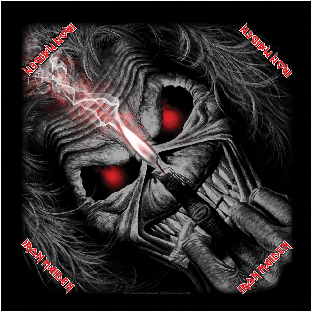 Iron Maiden Eddie Candle Finger Black Bandana-image