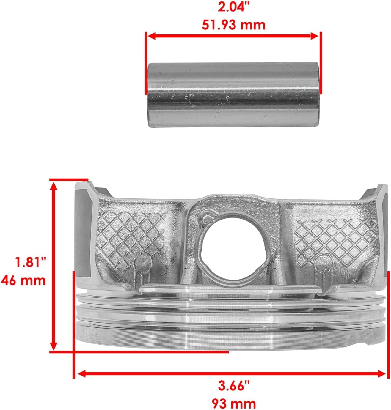 Powersports Replacement Parts for Cylinder Piston Kit w/Rings For Polaris General 1000 2016 2017-2023 Mod-C33C-21413