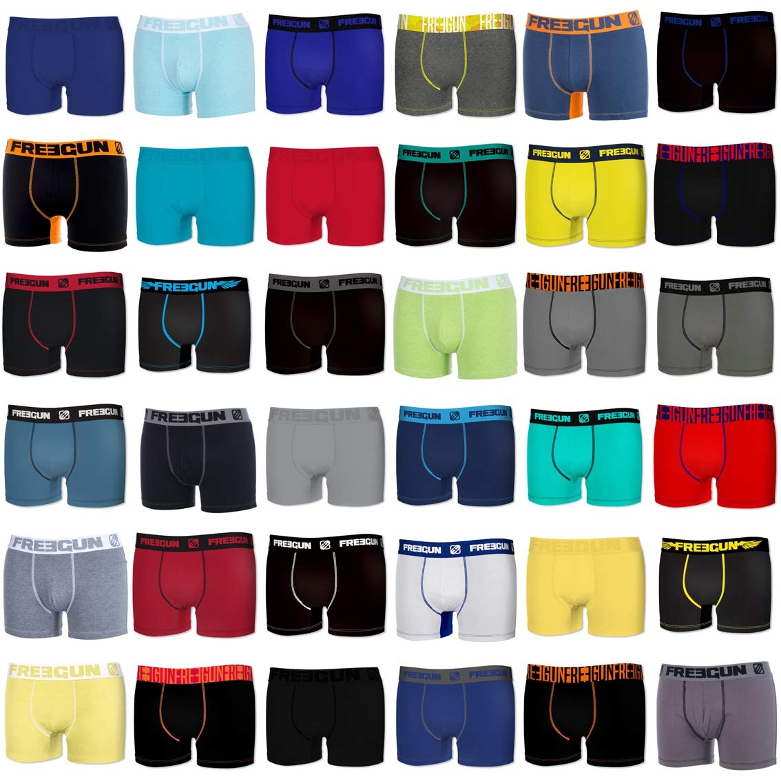 FREEGUN Boxershorts Herren Pack Surprise, Unterhosen Männer, Zufälliges Muster, Anti-Reizung (3er Pack), Mehrfarbig, XL