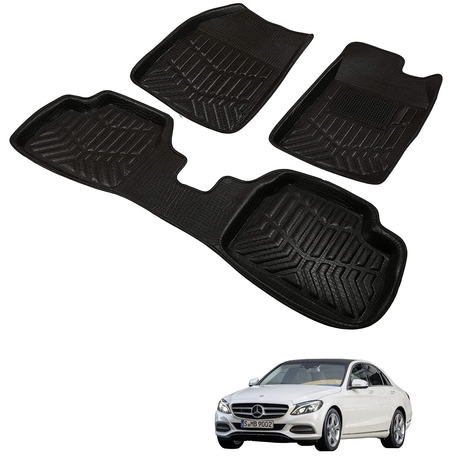 Kozdiko Car 3D Foot mat, Floor Mat Black Color for Mercedes Benz C-Class-image-26