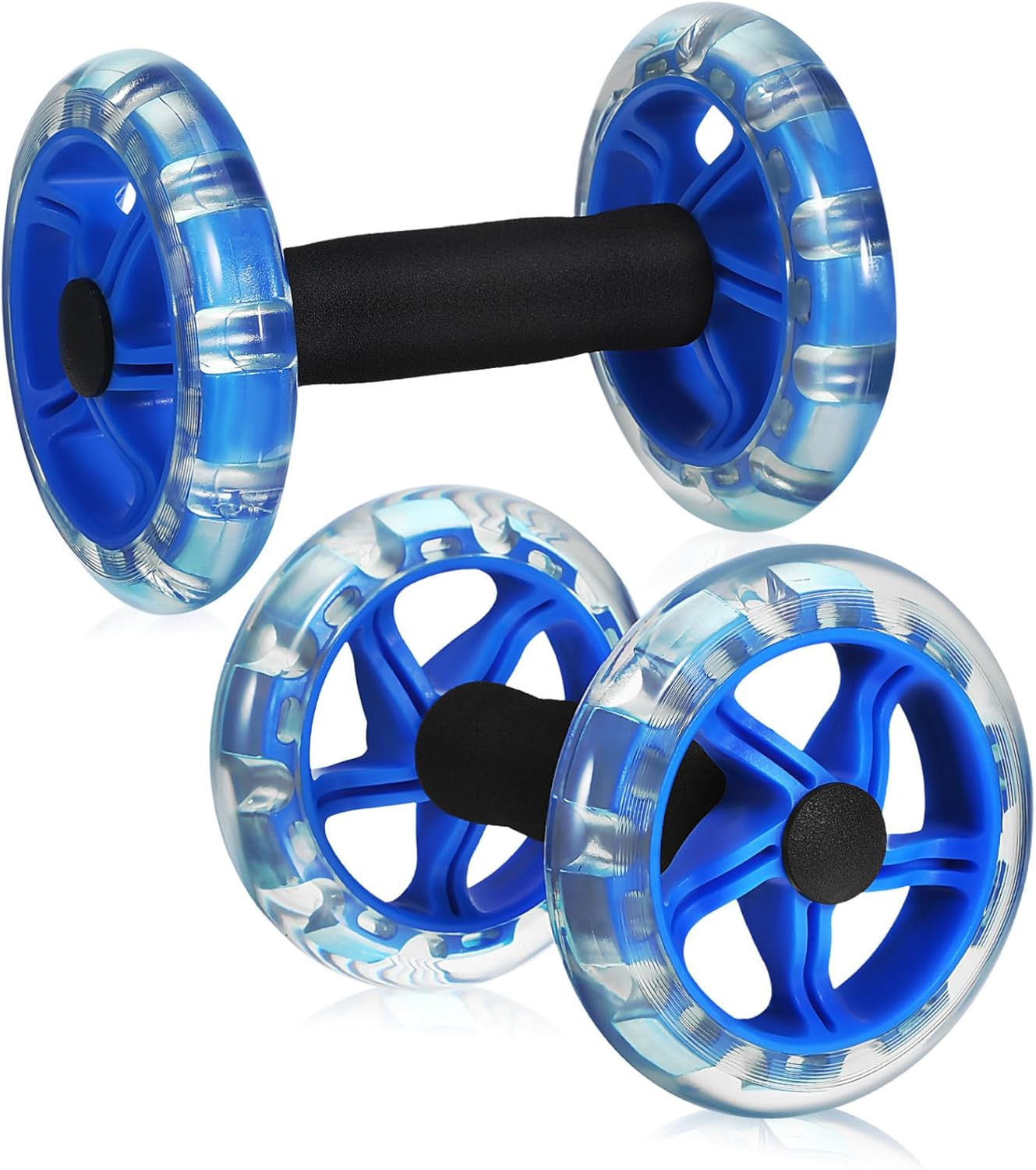 DECHOUS Twin-wheel Ab Roller for Core Workout Fitness Roller with Non-slip Handles Portable Abdominal Exercise Equipment for Men and Women