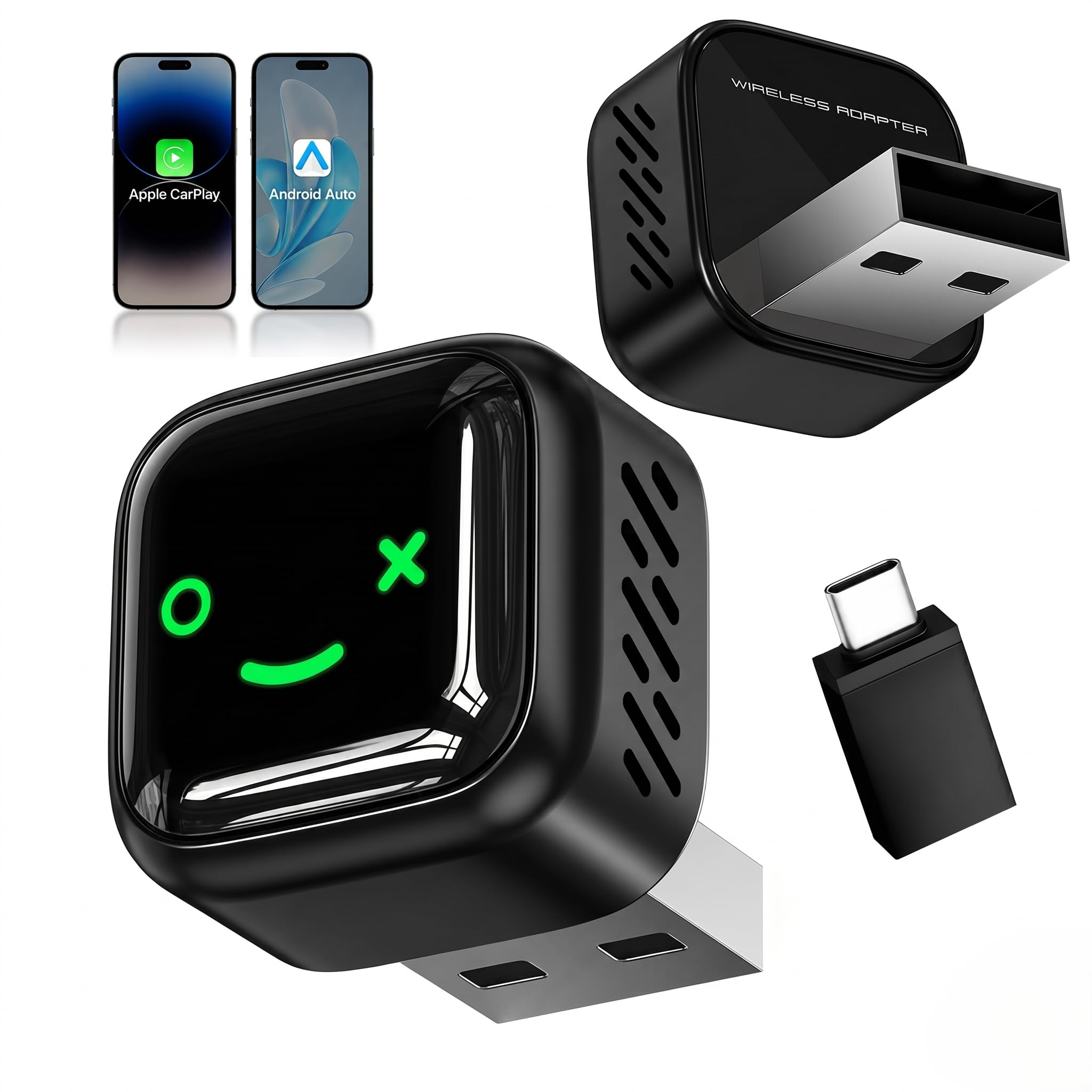 2-in-1 Wireless CarPlay and Android Auto Adapter, Plug and Play Dongle, Fast Auto-Connect, No Delay, for iPhone and Android, USB/USB-C Port, Black (Carplay-2106)-image-30