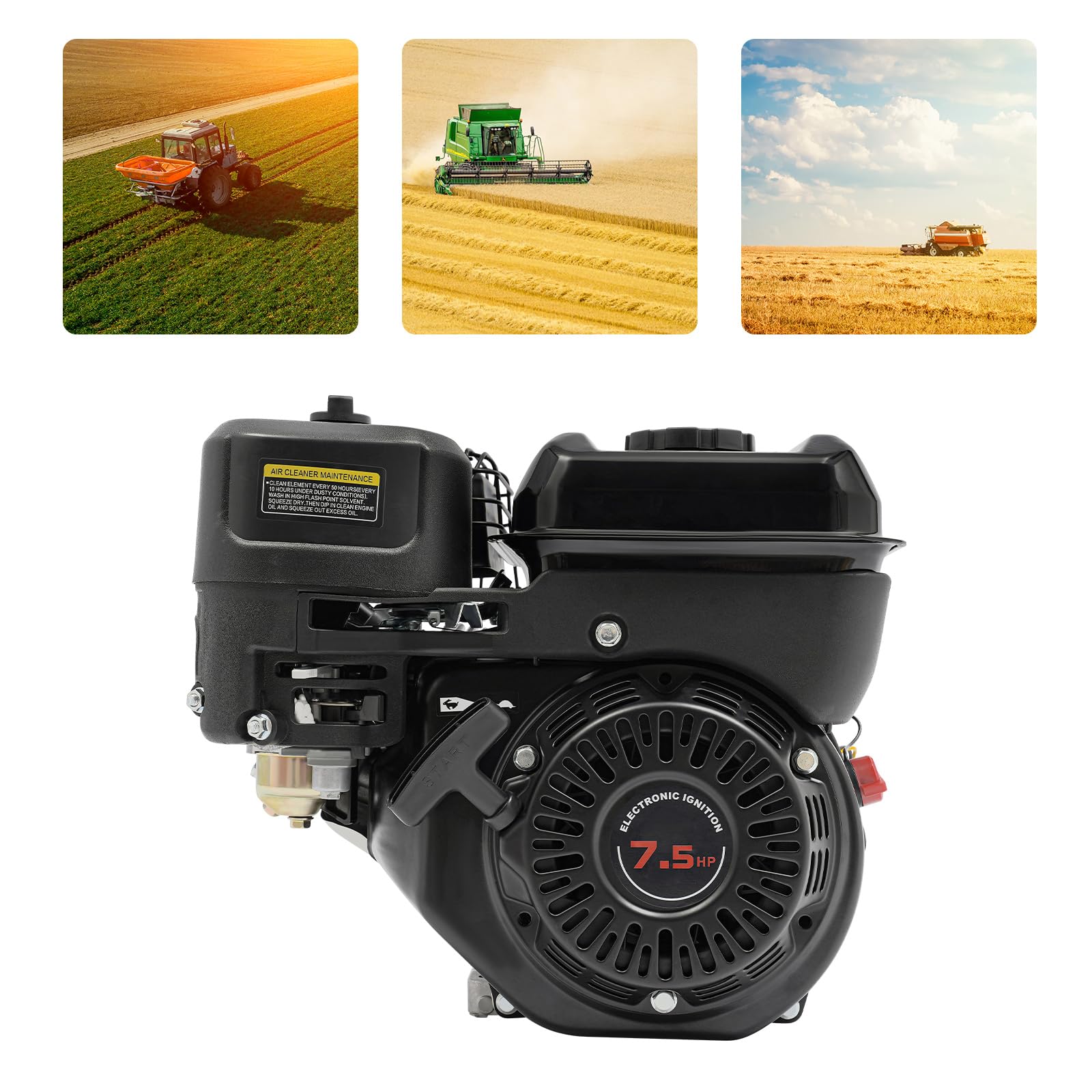 Motore a benzina a 4 tempi 7.5 CV 212 cm³ Motore Portatile Per Go-Kart Falciatrice Generatore di corrente Quad-Motore Attrezzature agricole Macchine Industriali Consumo di carburante efficiente