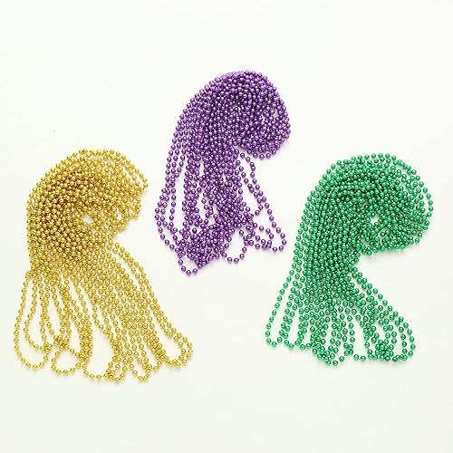 Miniatura 5 de POHU 30 piezas de collar de cuentas de Mardi Gras  33 pulgadas (aproximadamente 33.0in) decoraciones de fiesta  vestidos a granel, flotadores,