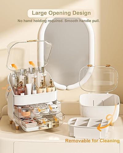 Miniatura 4 de Organizador de maquillaje con soporte para lápiz labial, organizador de cuidado de la piel, caja de almacenamiento de cosméticos, regalos para niñas