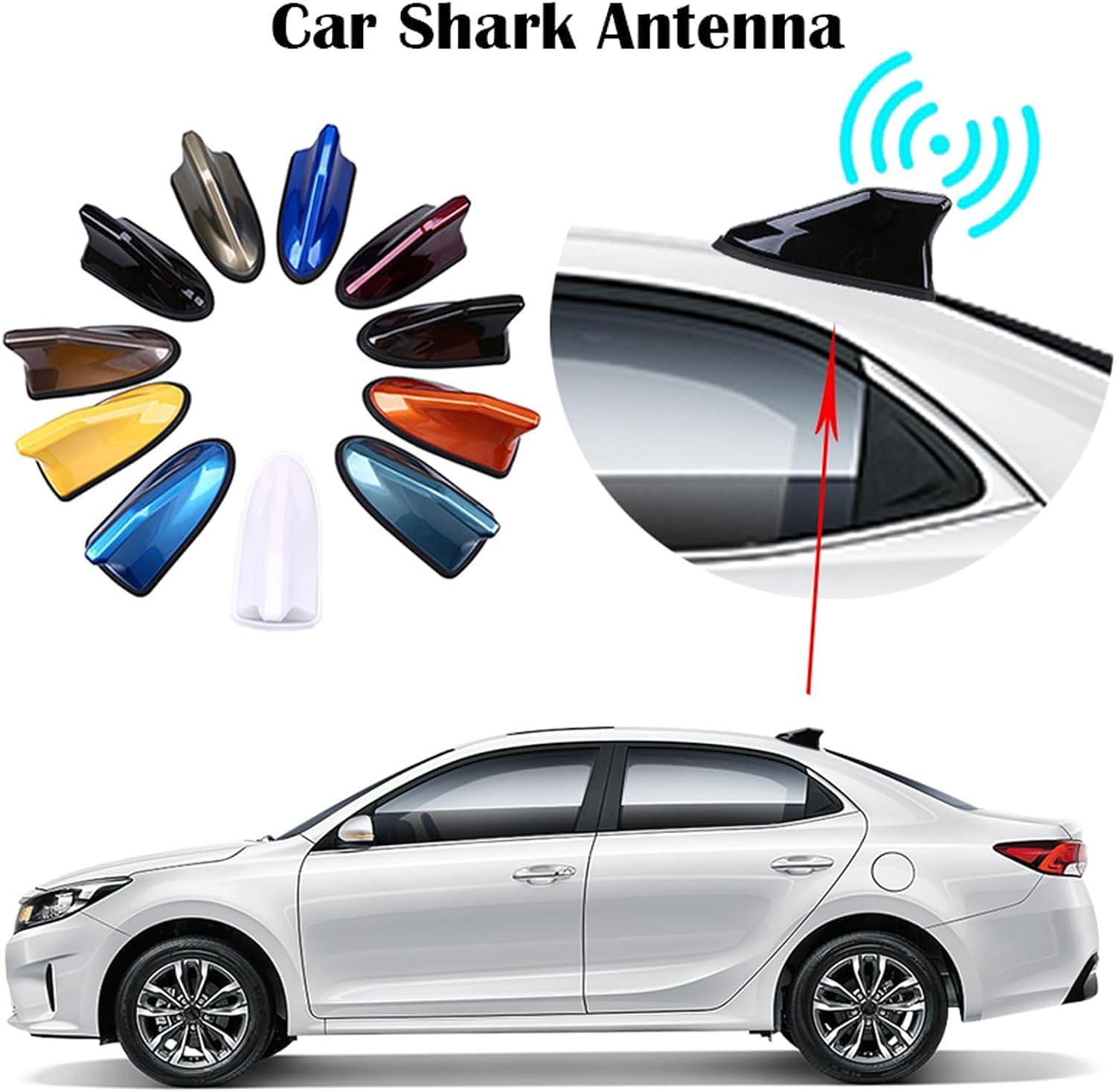 Antena de Aleta de tiburón de Coche para Benz W211 W221 W220 W163 W164 W203ar Antena de Aleta de tiburón Estilo Techo Cubierta de Antena