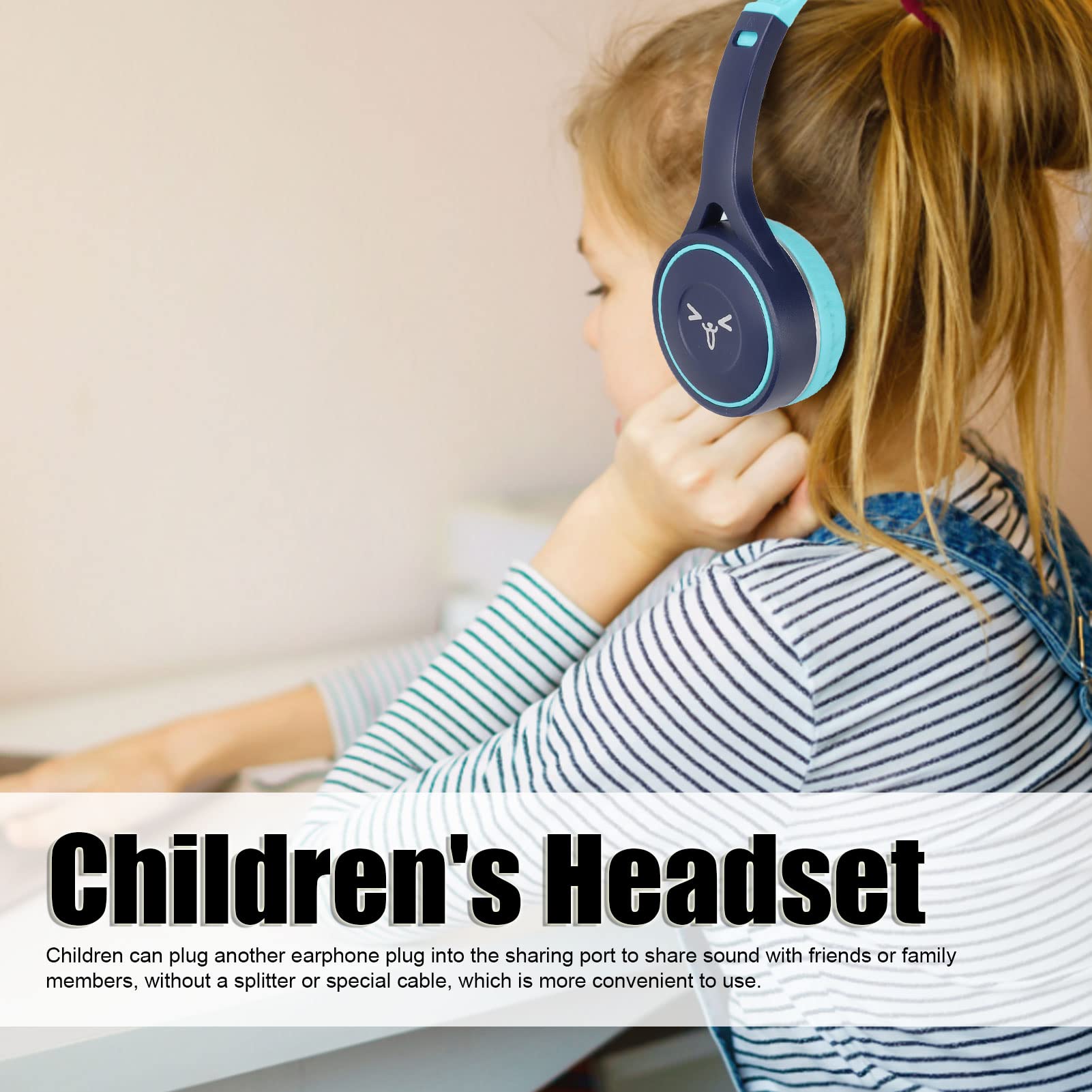 Kids Headphones with Microphone, Childrens Headset Stereo Foldable Portable 3.5mm Wired Kids Headphones for Smartphones Computers