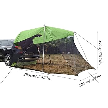 Amazon | テント 車 連結 車中泊用 タープ カーサイドタープ 車