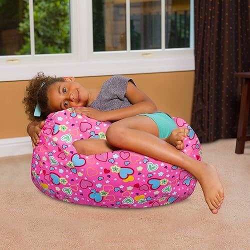 Miniatura 183 de Posh Creations - Sillón puff para niños, adolescentes y adultos, incluye funda extraíble y lavable a máquina, grande de 38 pulgadas, piel de conejo