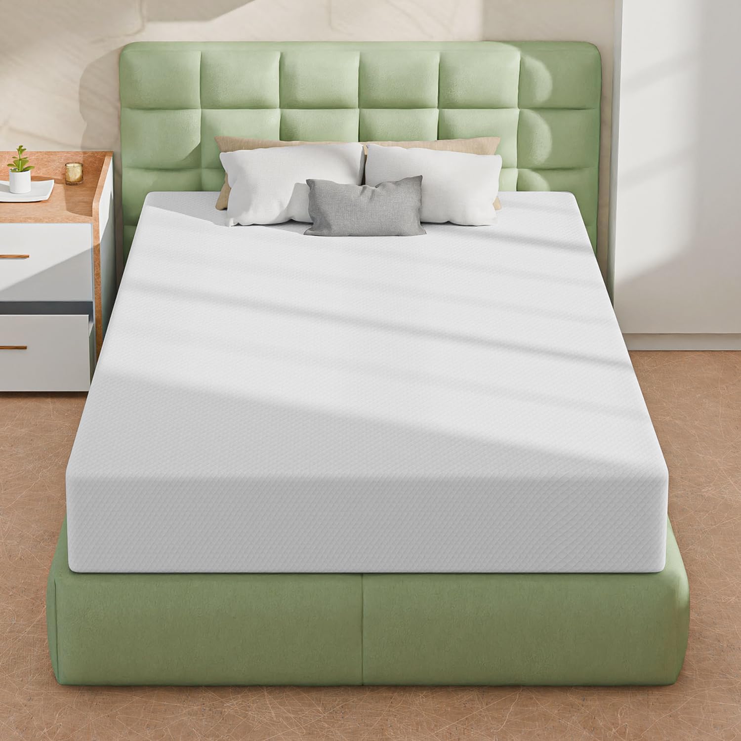 Nchanmar 8 Inch Twin Mattress, Gel Memory Foam Twin Size Mattress, Pressure Relieving, Cooling Gel Foam, Twin Mattress in a Box, Certipur-Us Certified, Bed-in-a-Box, Twin, 75"L x 39"W x 8"Th, White