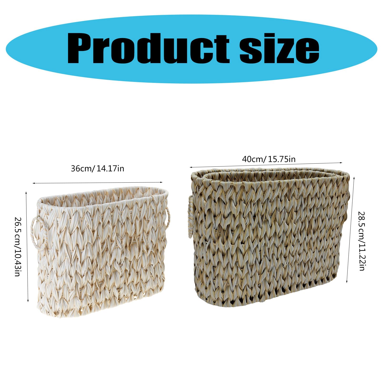 Elegante cesta de almacenamiento de mimbre multiusos para baño, hogar o armario, cesta de almacenamiento de baño