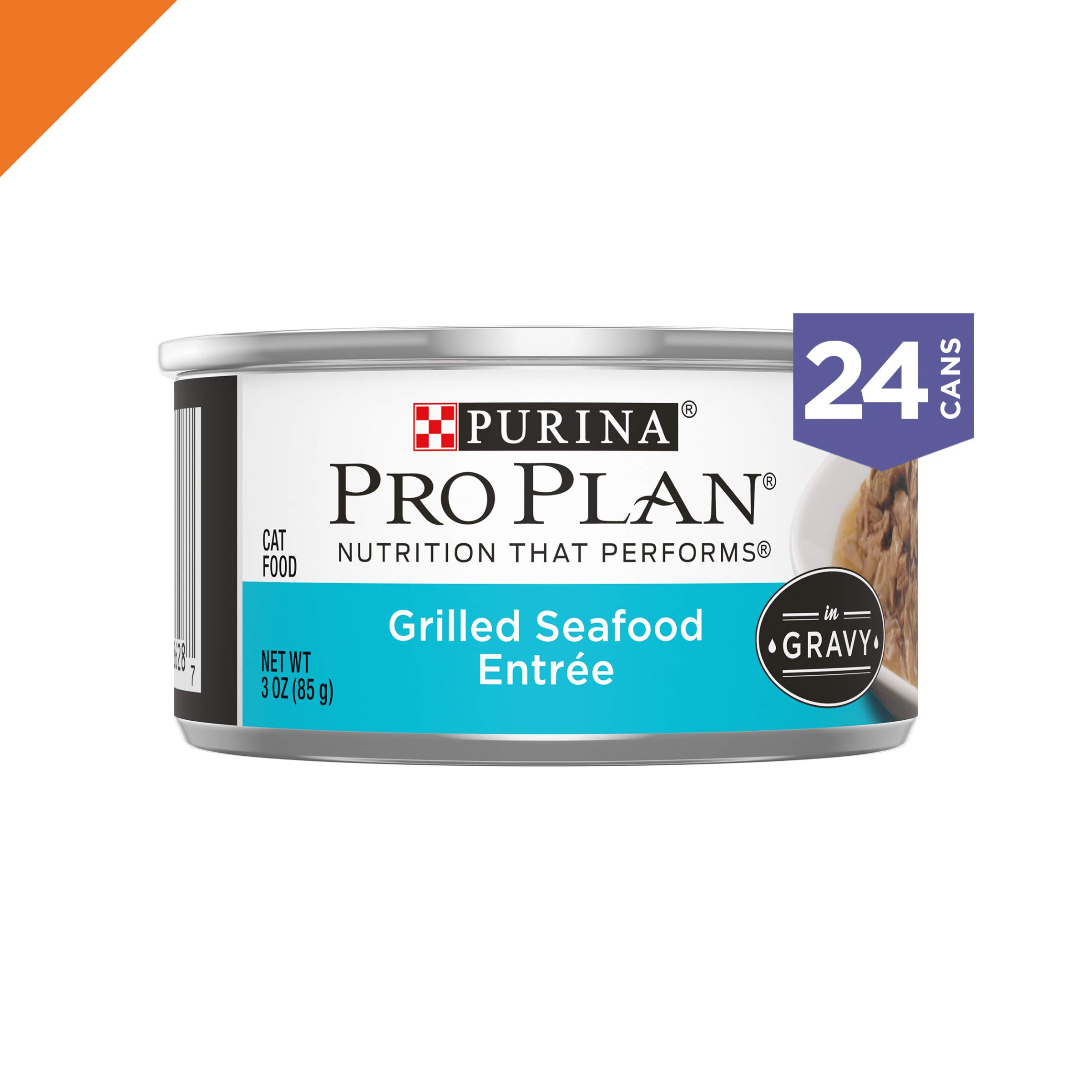 Purina Pro Plan Gravy, High Protein Wet Cat Food, Complete Essentials Grilled Seafood Entree