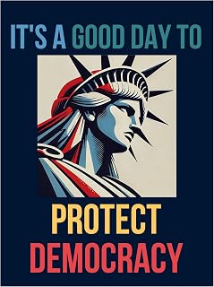 Its A Good Day To Protect Democracy Protest Poster Anti Trump Sign Civic Engagement Movement