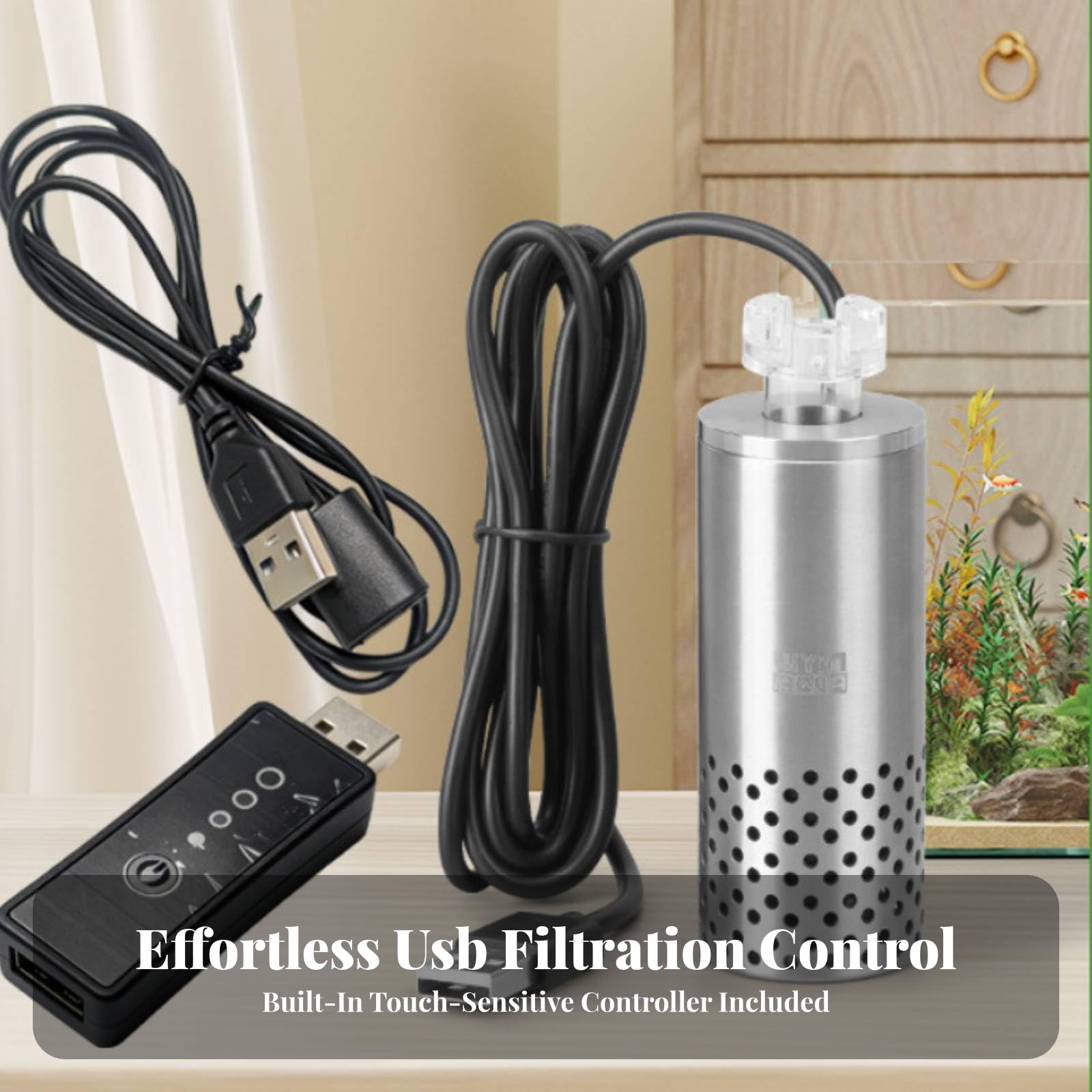 Skimmer Rico con Ventose in Acciaio Inox, Dispositivo di Rimozione Dell'olio per Acquario, Compatto, Skimmer Dell'acquario con Ventose