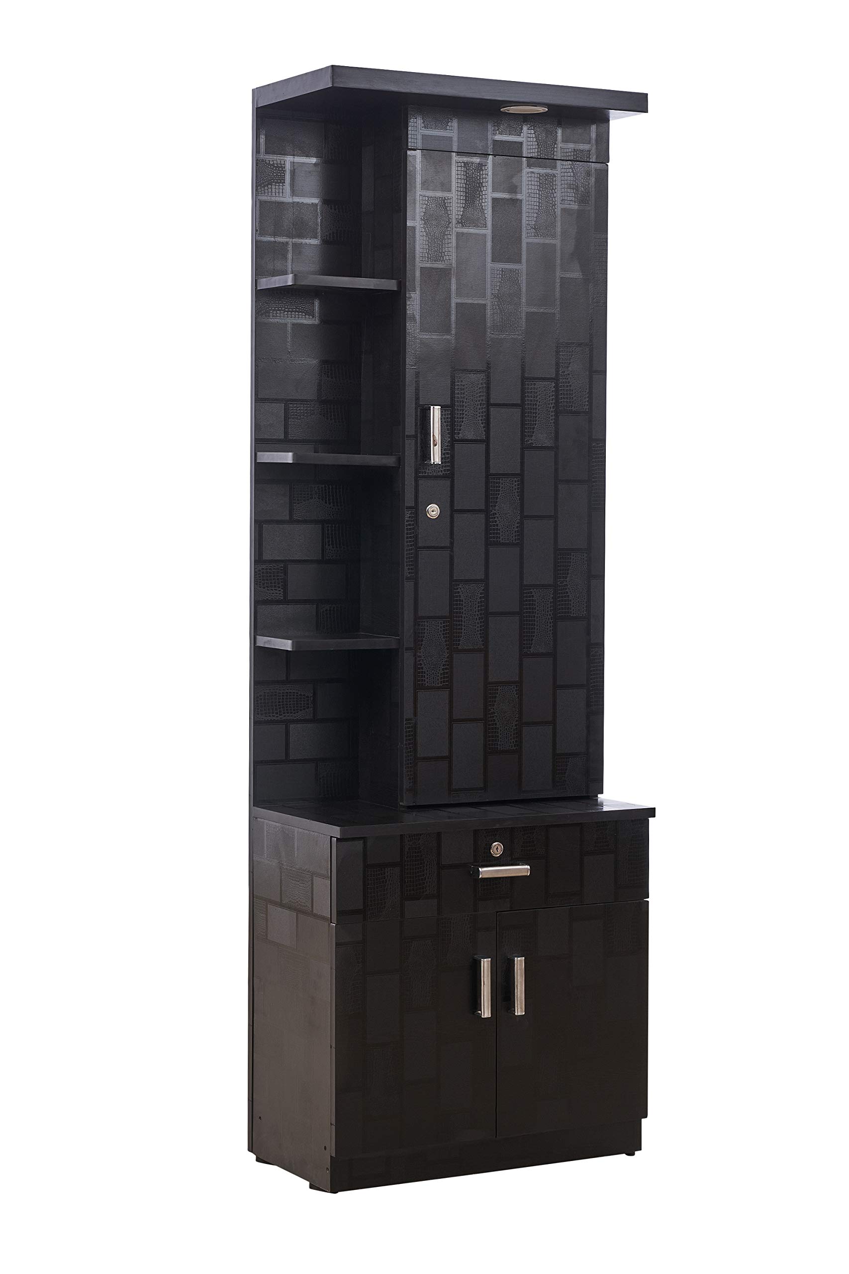 Engineered Wood Quality Assured Furniture Modern Daniel Dressing Table/Wardrobe (72x24x18 feet, L x W x H, Wenge, Black) 4