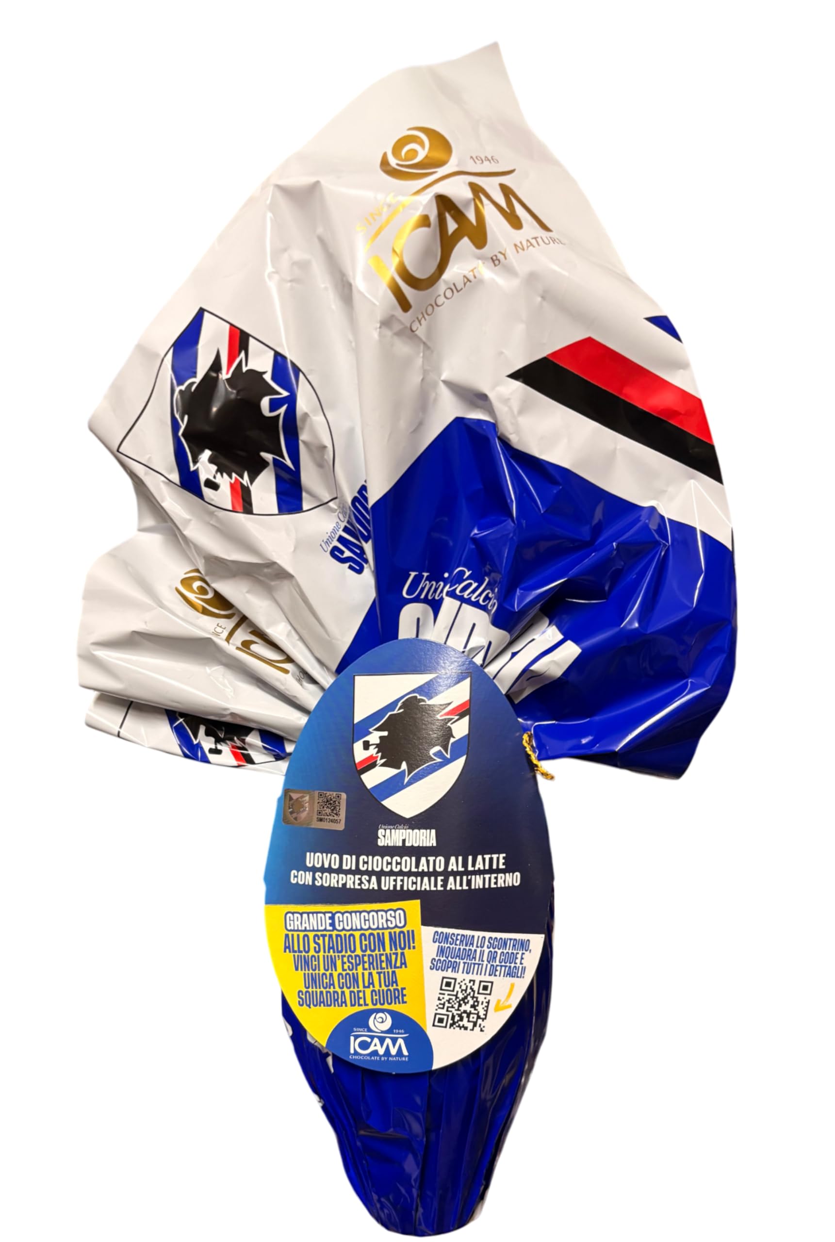 Icam Uovo Sampdoria al Cioccolato a Latte con Sorpresa Ufficiale 180g PASQUA 2026
