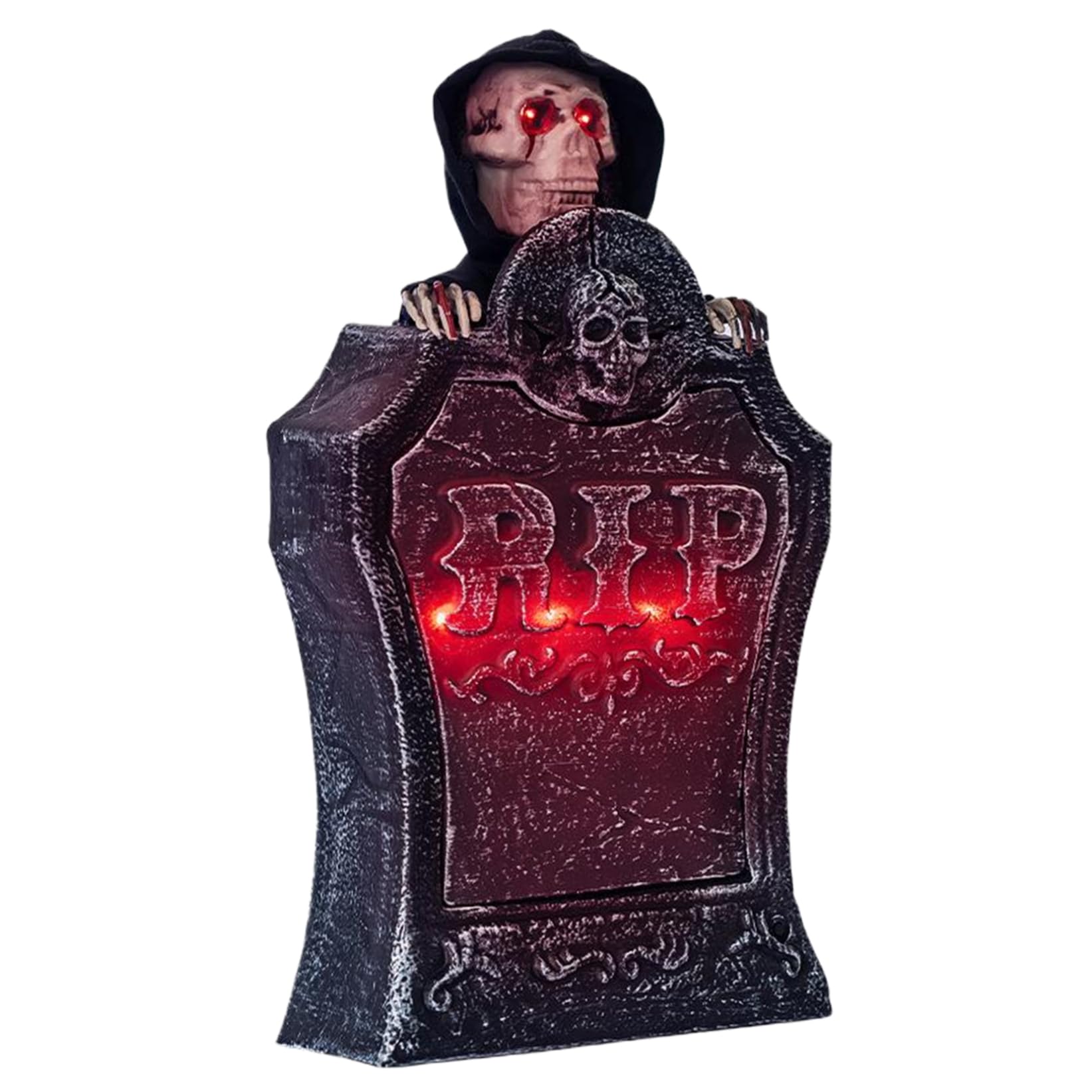 Wedhapy Scary Halloween Decorations Halloween Tombstones luminous Decorations with Retractable Skull Voice-Activated Scary for