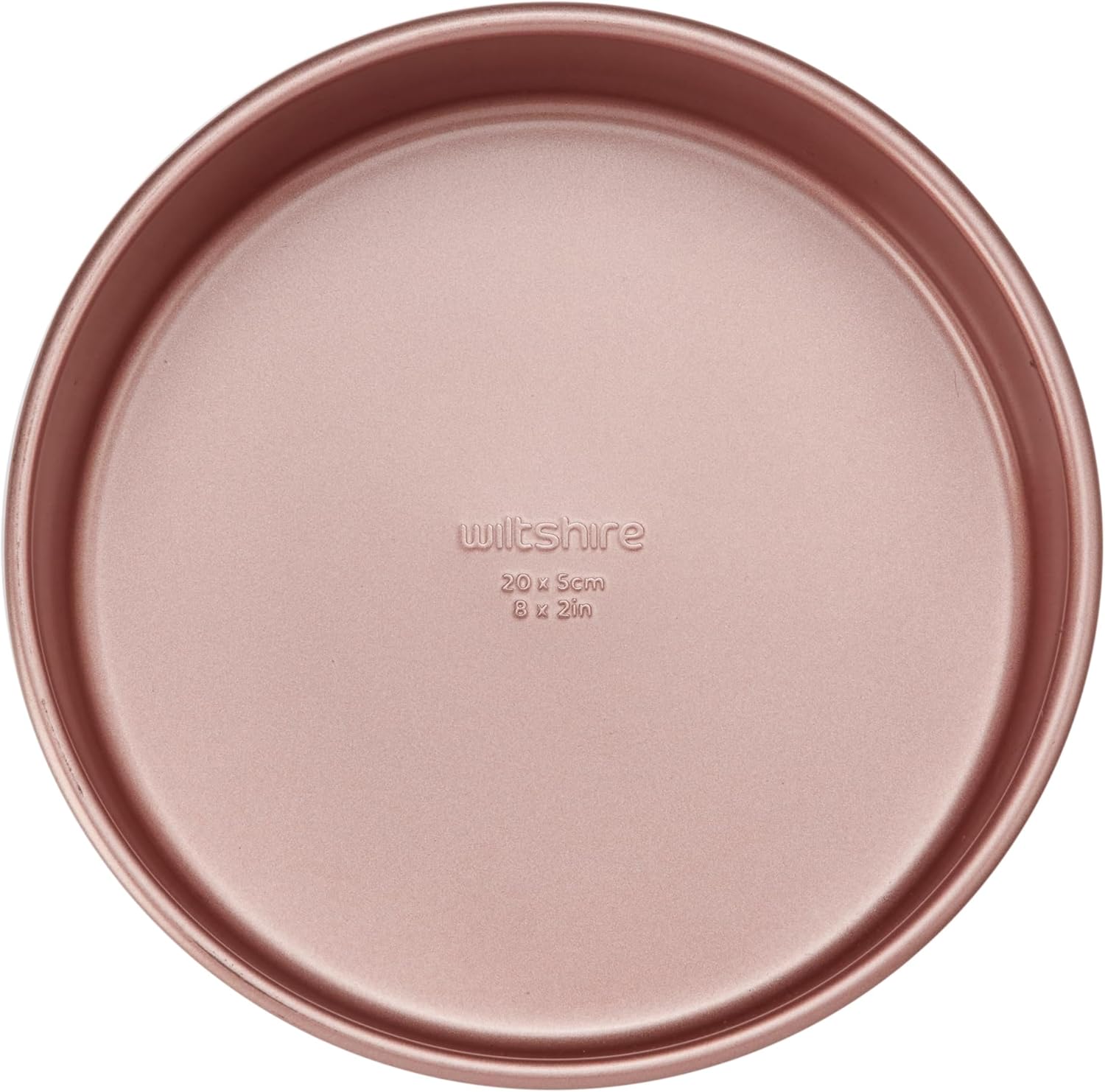Wiltshire Rose Gold Ø20cm Cake Tin, PFOA PTFE Free, Robust Cake Pan, Non-Stick Coating, Round Coated Baking Pie Tin, Sheet Steel Bakeware, 20x20x5cm