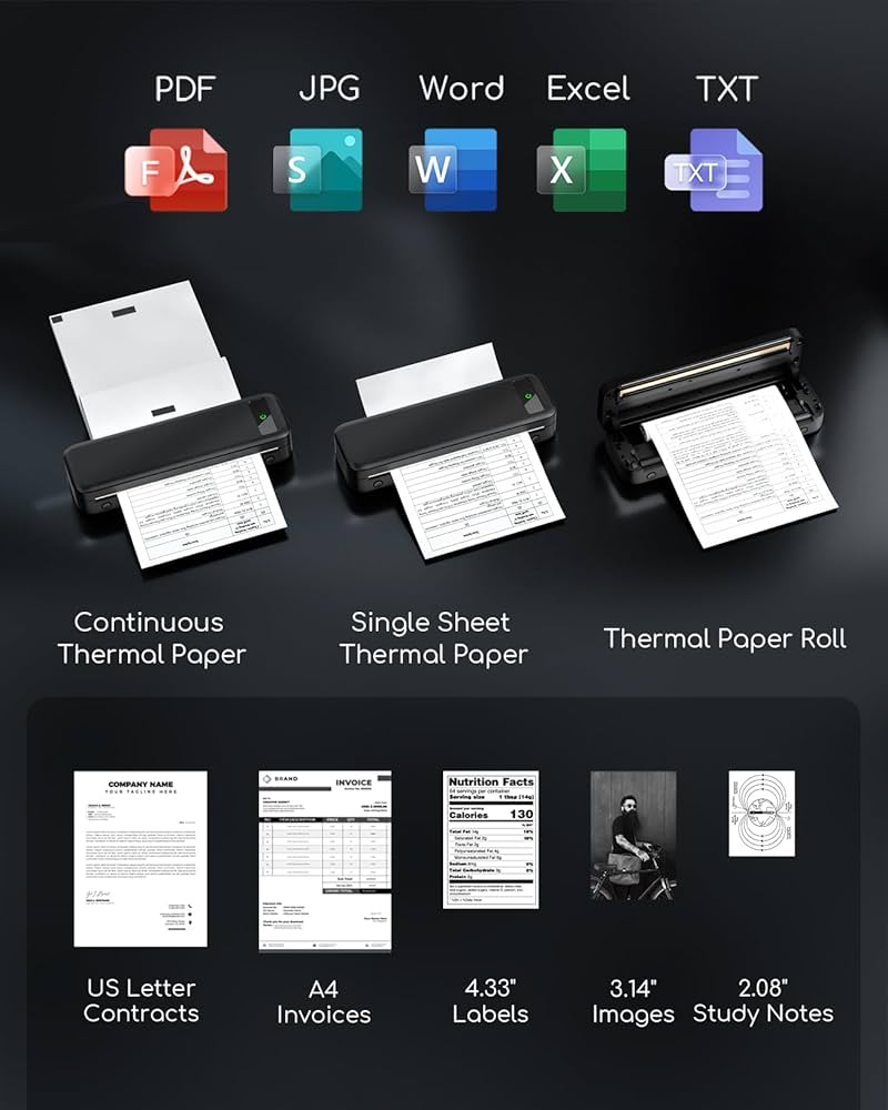Amazon.com: Portable Printers Wireless for Travel, Inkless