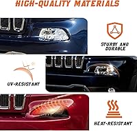 Vista 6 de Conjunto de faros delanteros HID compatible con Jeep Cherokee 2014, 2015, 2016, 2017, 2018, Jeep Cherokee, conjunto de faros de xenón con borde