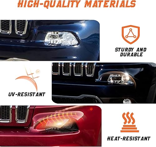 Miniatura 6 de Conjunto de faros delanteros HID compatible con Jeep Cherokee 2014, 2015, 2016, 2017, 2018, Jeep Cherokee, conjunto de faros de xenón con borde