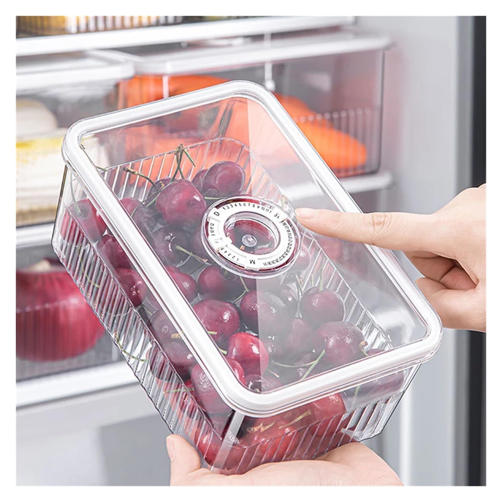 2 transparente Kühlschrank-Organizer, Aufbewahrungsbehälter, Gemüse, Obstkörbe, Kühlschrankbox, Küche