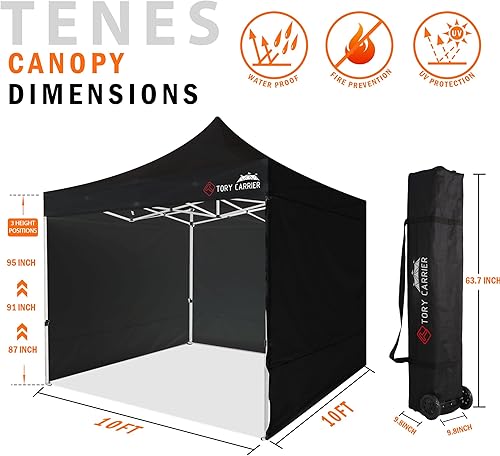 Miniatura 3 de Canopy - Tienda de campaña comercial desplegable de 10 x 10 con 4 paredes laterales, sombra instantánea, refugio plegable instantáneo al aire libre