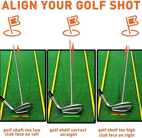Miniatura 2 de THE GOLFER STORE Varillas de alineación de golf, entrenador de swing de golf, ayuda a la alineación del palo de golf del palo de golf corrector