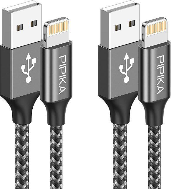 iPhone Charger Cable 1M/3.3FT 2Pack Lightning Cable iPhone Fast iPhone Charger Cable Nylon Braided Lead Charging Cable for iPhone 13 Mini 12 Pro 11 Pro Max XR XS X 8 7 6s 6 Plus 5s 5 SE