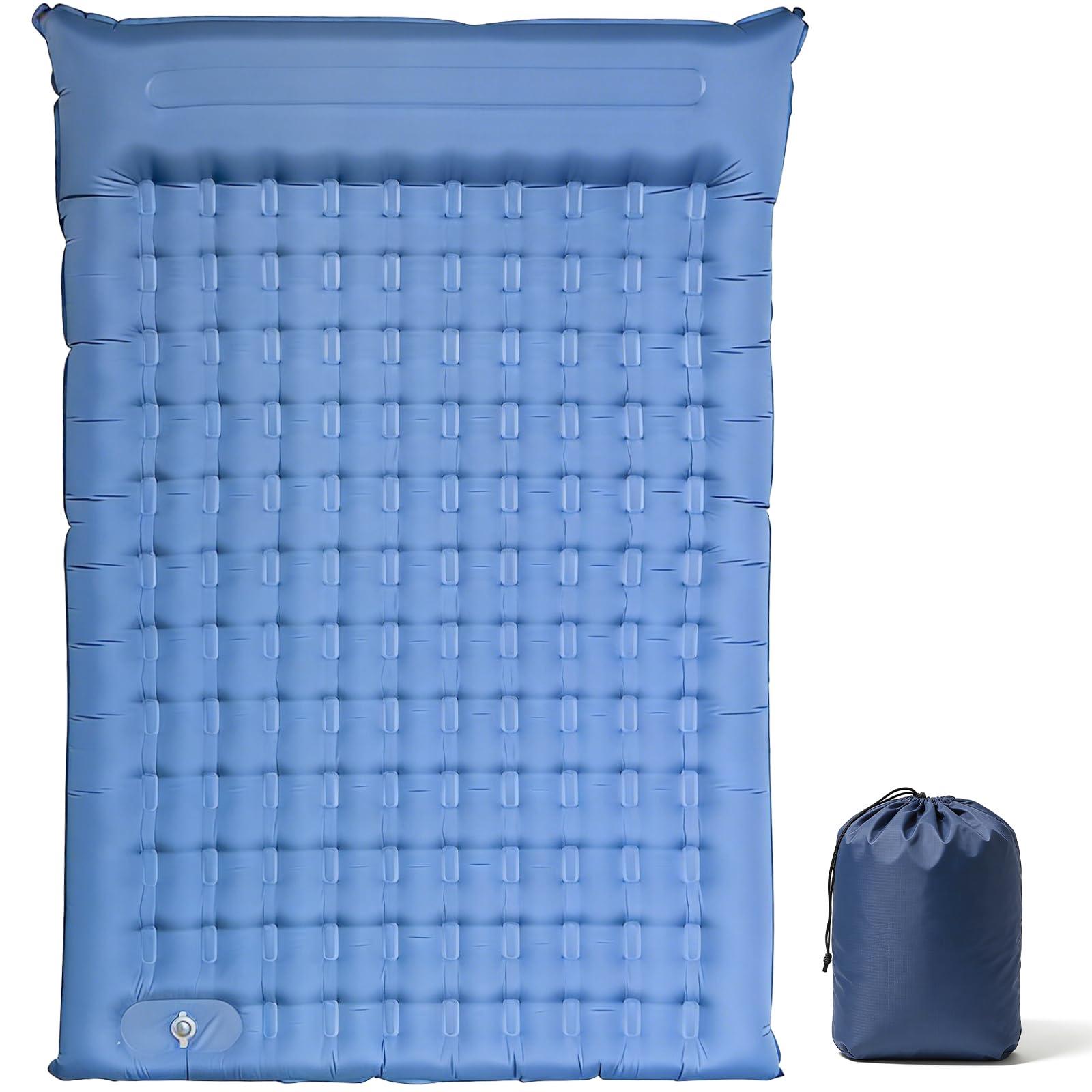 DoXtreme Doppel Isomatte für 2 Personen Selbstaufblasende Luftmatratze 195x134cm Breit,14cm Dicke Fußbetätigte Aufblasfunktion, Perfekt für Paare & Familien-Camping, Festival & Gästebett