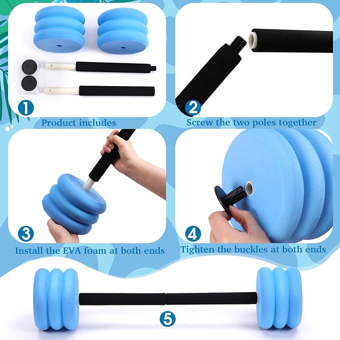 Juego de 3 mancuernas acuáticas para ejercicio miniatura 4