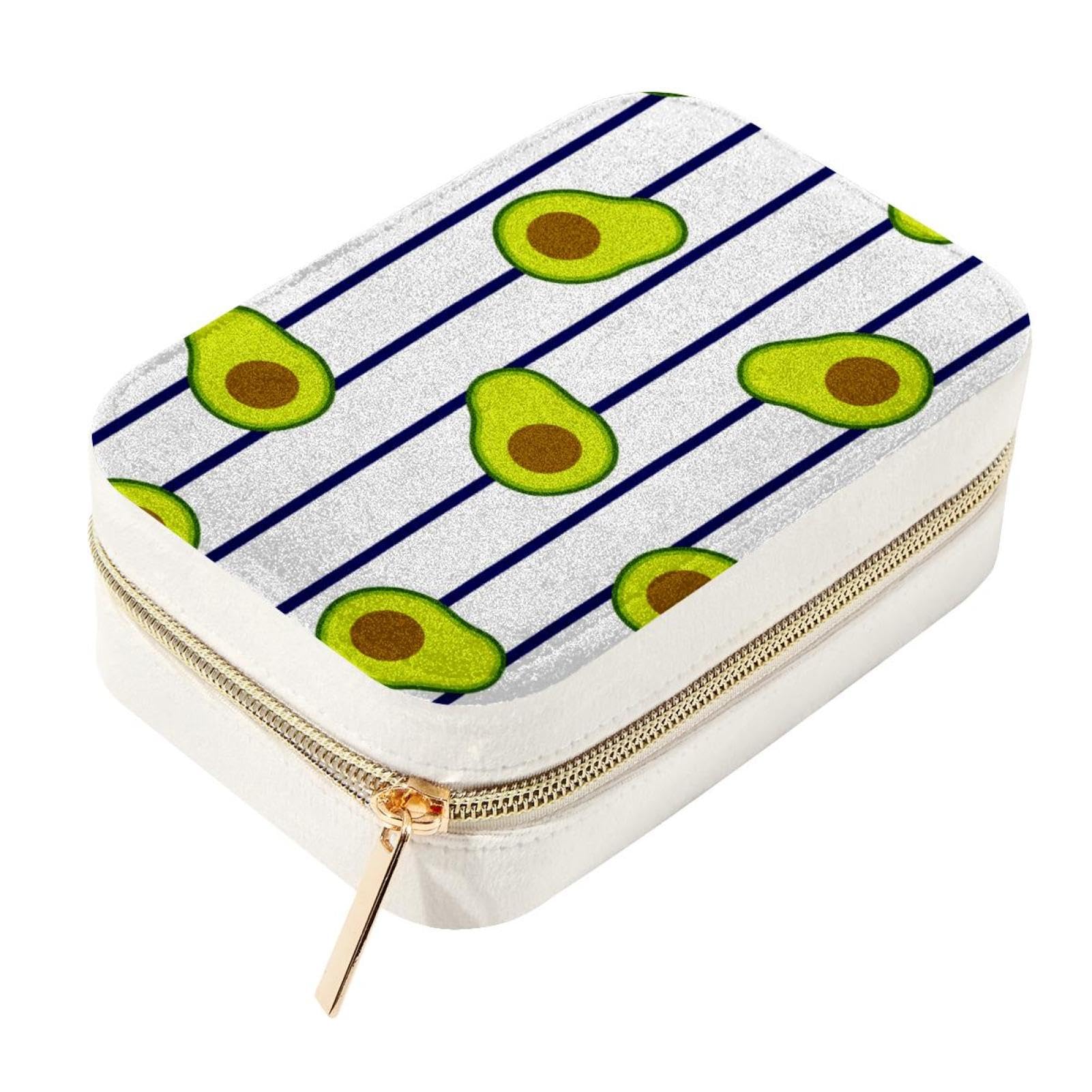 Boîte à bijoux pour filles au motif avocat : un écrin zippé soigné