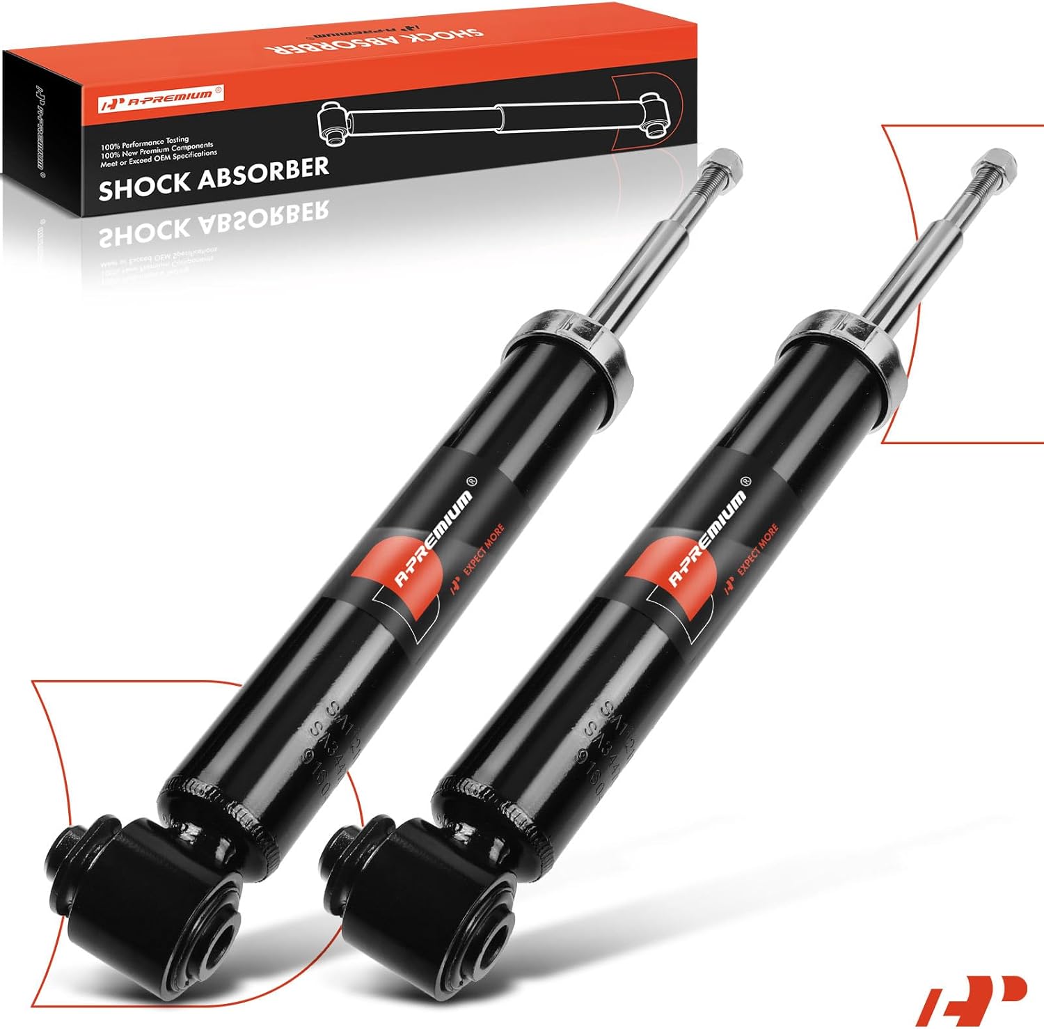 A-Premium Rear Pair (2) Shock Absorber Compatible with BMW 530xi 2006-2007, 535xi 2008, 535i xDrive 2009-2010, Driver and Passenger Side