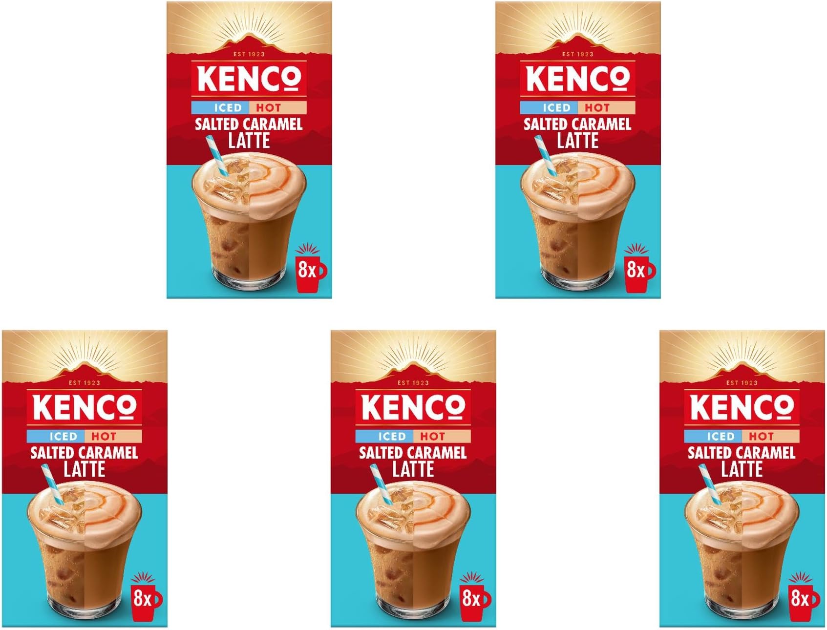 Iced Hot Salted Caramel Latte Sachets x8 (Pack of 5, Total 40 Sachets)