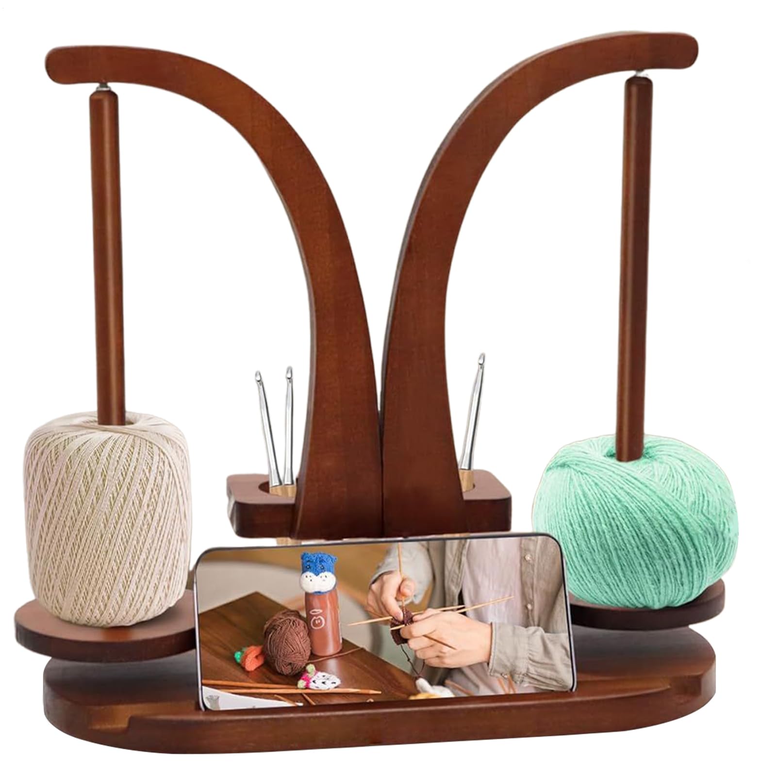 Accessoires de stockage à broche tournante en bois de hêtre artisanal