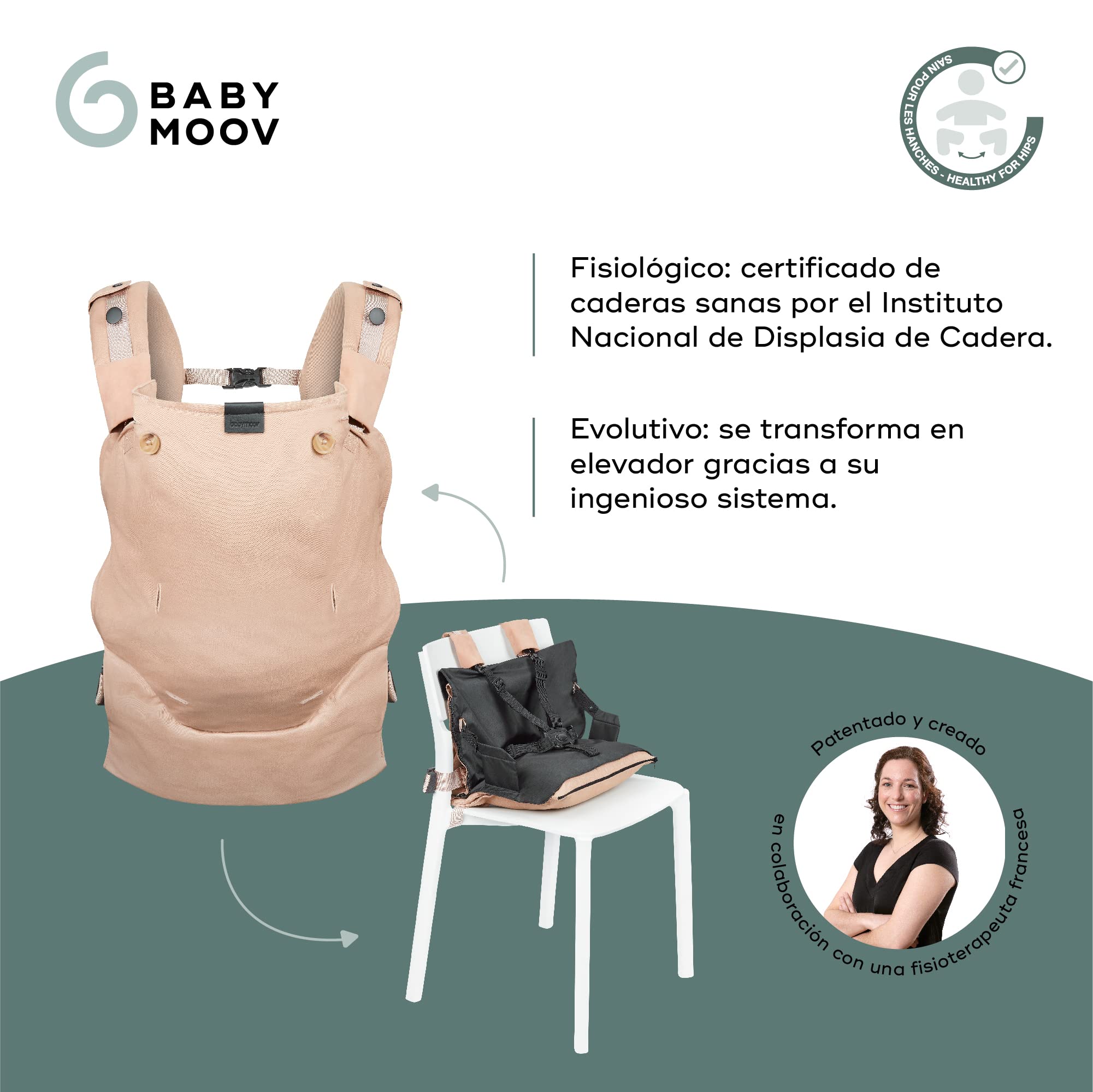 Babymoov Portabebés Moov & Boost - Hazelnut beige Babymoov