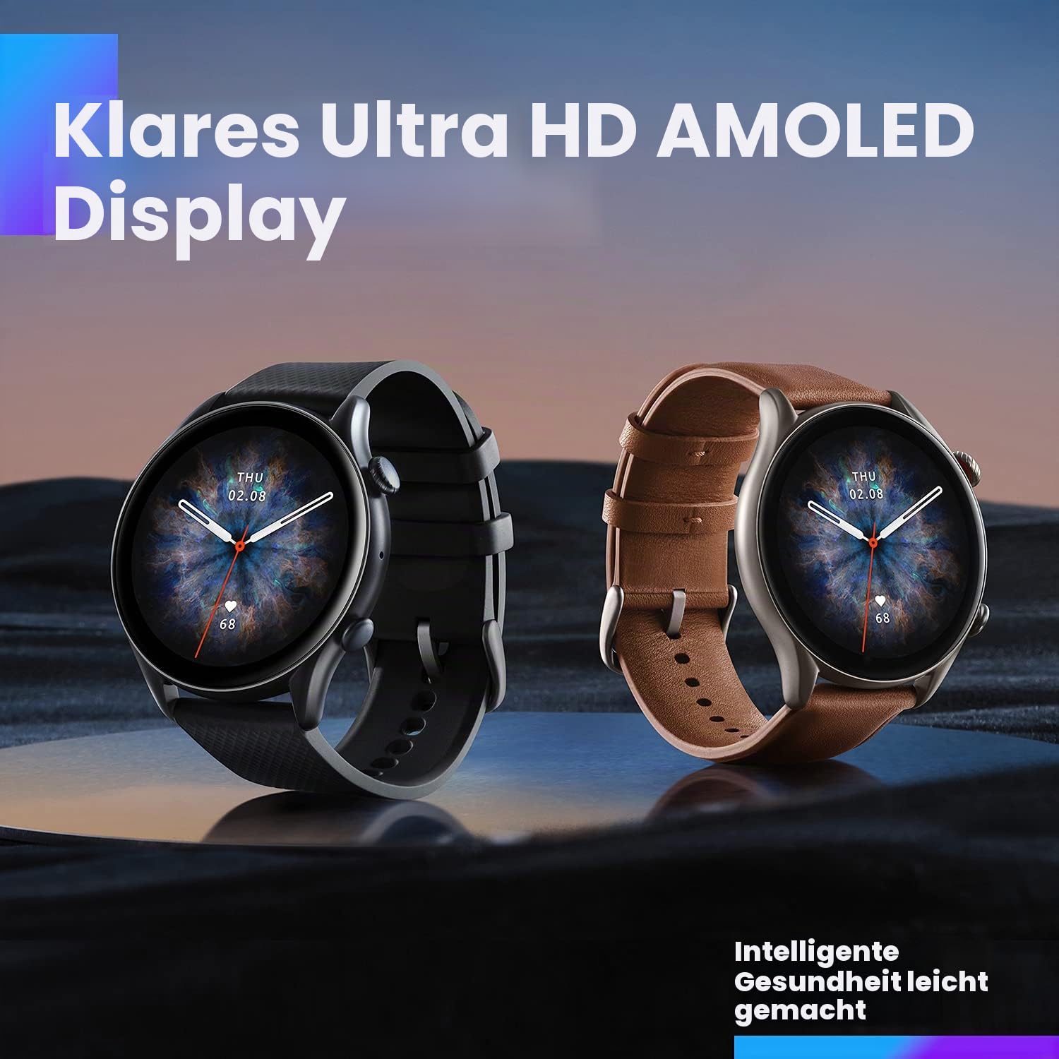 Amazfit Smartwatch GTR 3 Pro 46mm Fitness Watch mit GPS, Überwachung von Herzfrequenz, Schlaf, Stress, SpO2, über 150 Sportmodi, Bluetooth-Anrufen, Musiksteuerung, Alexa
