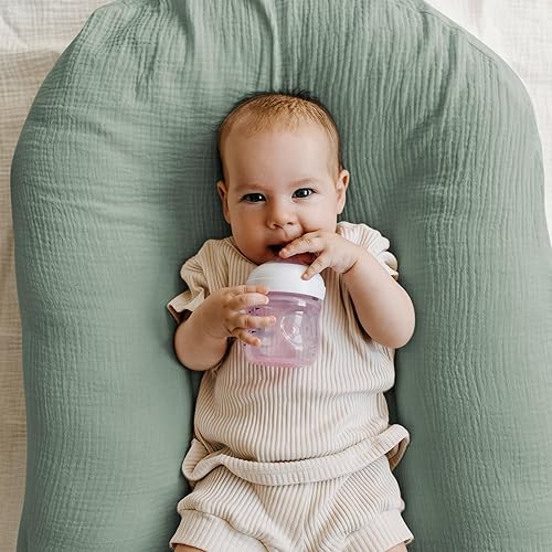 Miniatura 2 de Juego de sábanas bajeras de moisés de muselina, paquete de 2 para bebé niño y niña, juego de sábanas suaves y transpirables elásticas para bebé,