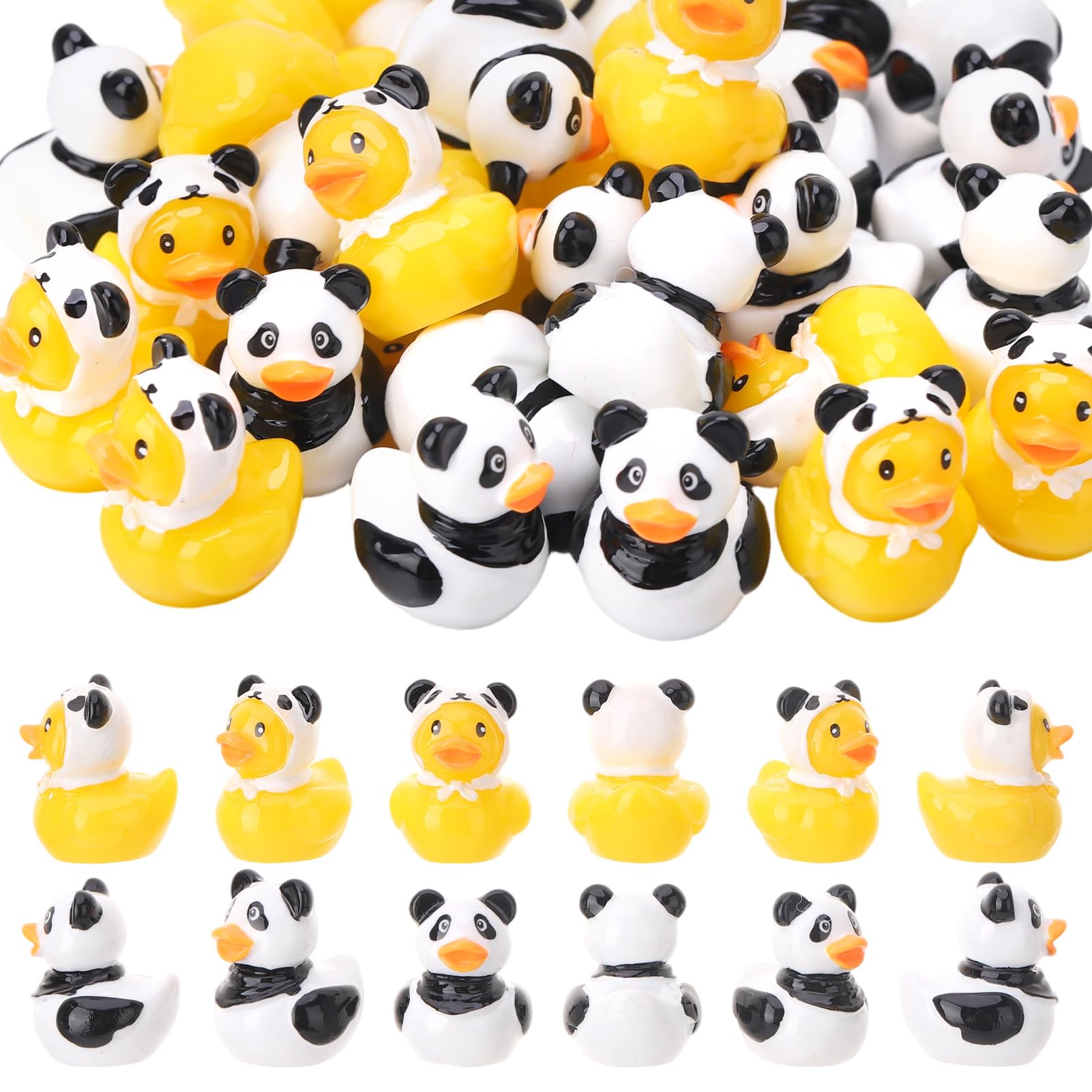 GGSTDDUP 30 Pcs Panda Ducks, Mini Panda Resin Ducks Bulk