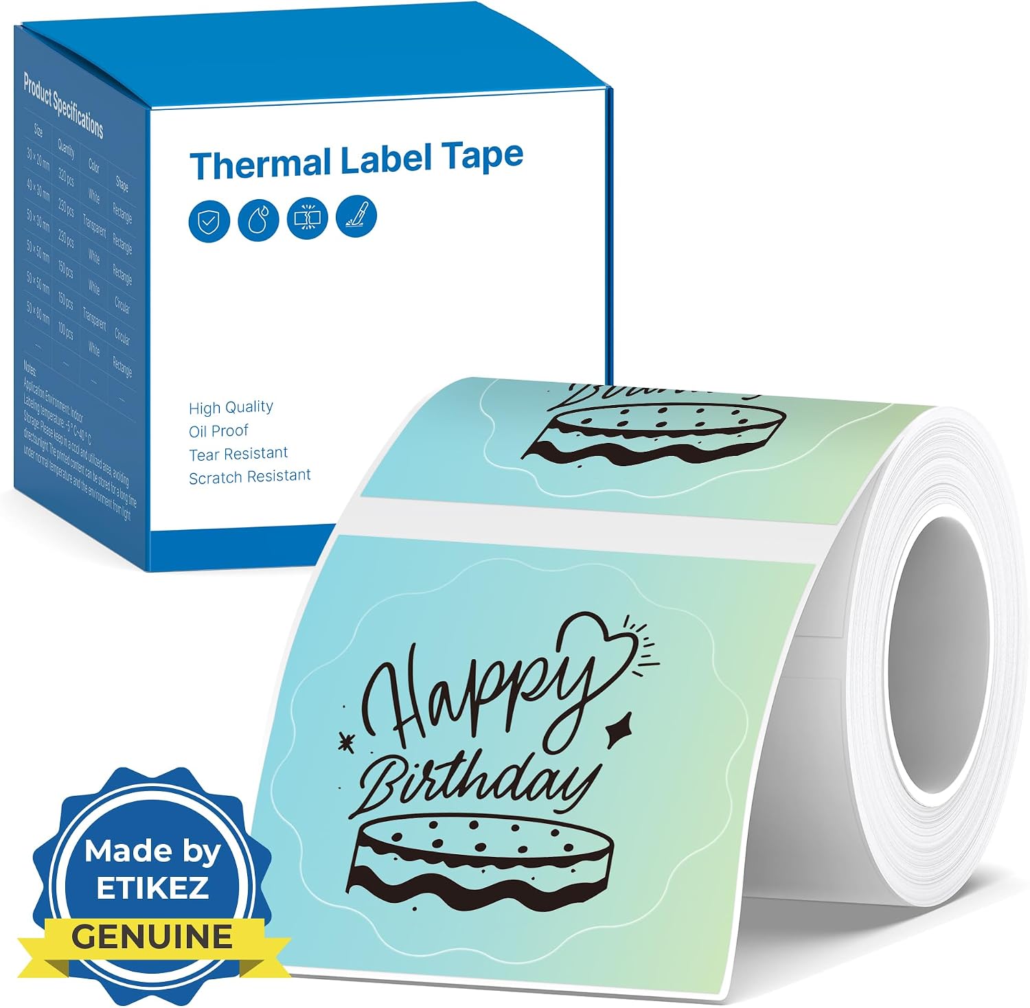Thermal Labels for PM260 & SUPVAN T50M Label Maker, 2 inch (50mm) Thermal Label, Waterproof, Multi-Purpose Label Tape, 1 Roll of 150 Self-Adhesive Thermal Paper Gradient Green