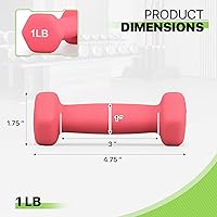 Vista 2 de Neoprene Coated Dumbbell Hand Weights Set – 1LB, 2LB, 3LB, 5LB Pairs for Strength Training and Home Workouts, Hex Shape for Stability and Non-Slip