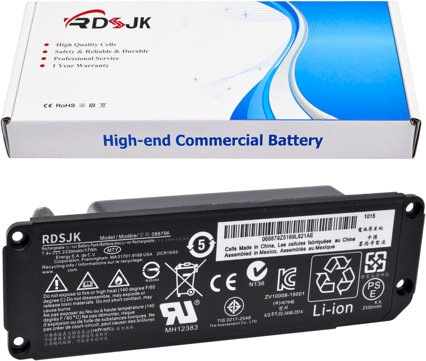 RDSJK 088796 088789 088772 Battery Replacement for Bose Soundlink Mini 2 II mini2 mini II Bluetooth Speaker 7.4V 17Wh
