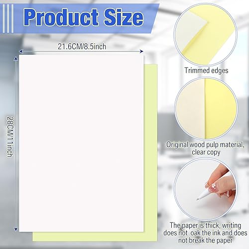 Miniatura 2 de Colarr 2000 hojas de papel de carbono para trazar, papel de copia autocopiado, 2 partes carbono menos NCR impresora multiusos hojas autocopiadoras